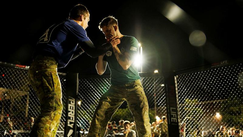 Australian Army soldiers from 8/9 Battalion, Royal Australian Regiment compete in a Battalion Combative Tournament held at Gallipoli Barracks, Enoggera.