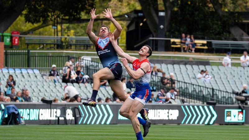 Aussie Rules players at Adelaide Oval.