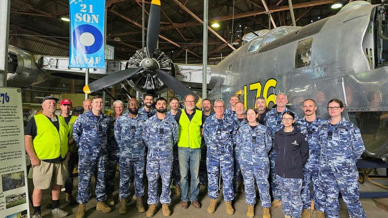 No.21 (City of Melbourne) Squadron Aviators, staff and volunteers from B-24 Liberator Museum Werribee