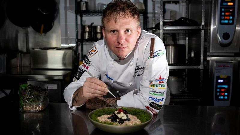 Executive chef to the Chief of Army, Sergeant Lee Kemp prepares a meal at the Russell Offices, Canberra.
