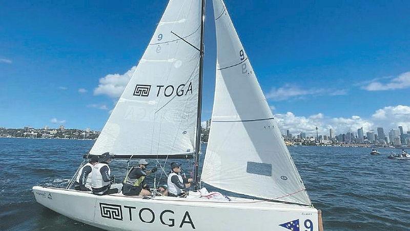 Air Force team participates in the Interservice Keelboat Regatta at Sydney Harbour.