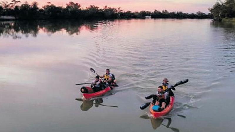 The Shanks Pony team during the kayaking portion of the 2026 Legend Expedition Adventure Race.