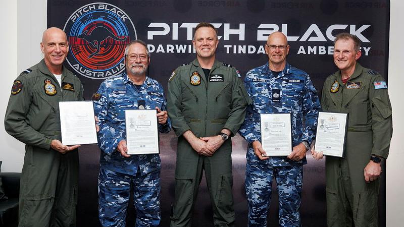 Five military members, four with awards.