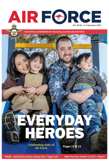 A newspaper cover for the Air Force newspaper titled 'EVERYDAY HEROES'.