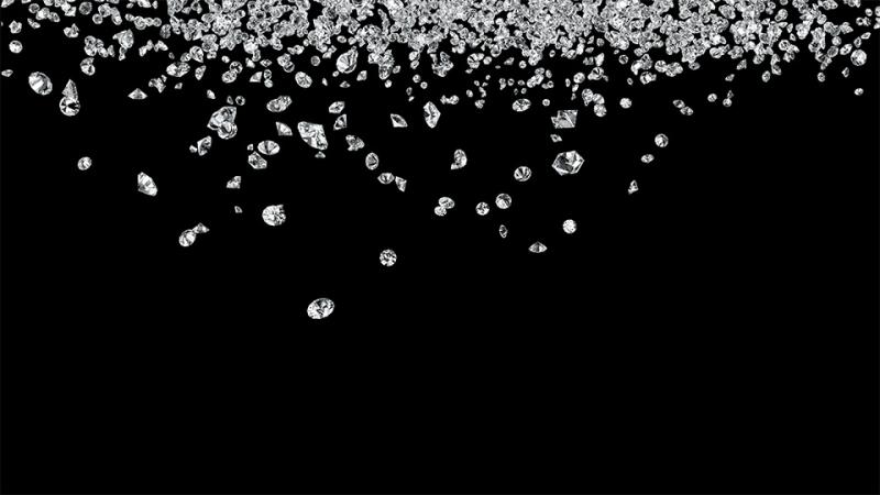 Diamonds scattered on a black background.