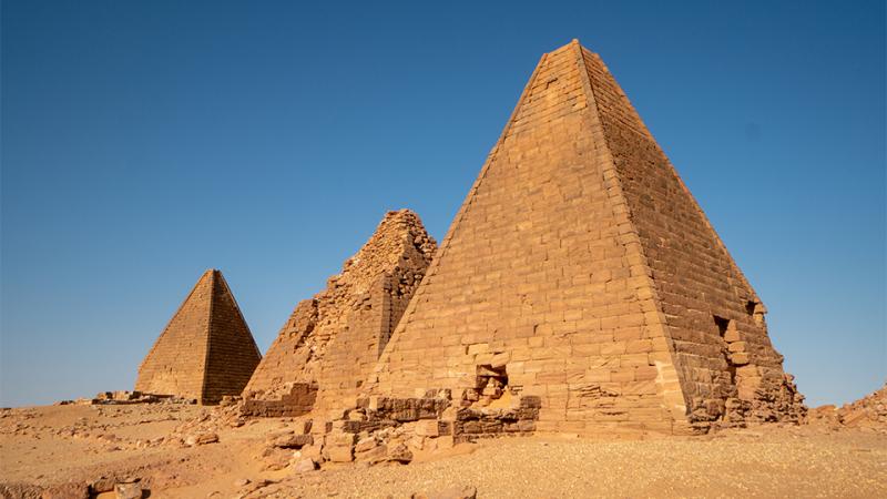 Pyramids in the sand.