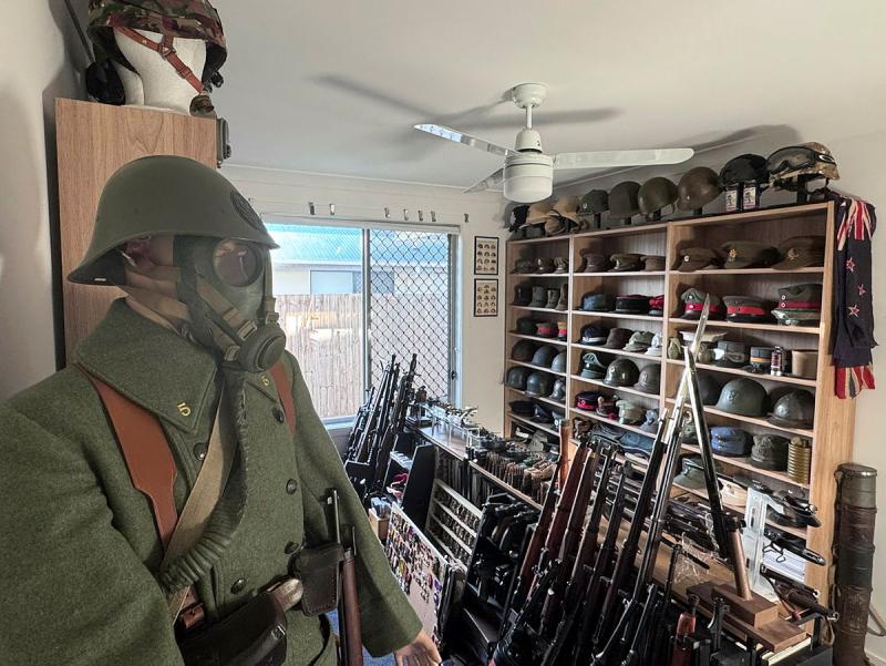 Leading Aircraftman Campbell Latch's collection of military memorabilia.