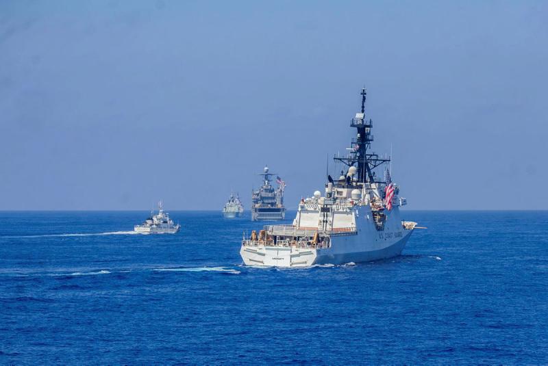 HMAS Toowoomba conducts a maritime cooperative activity as part of Exercise Balikatan 2026.