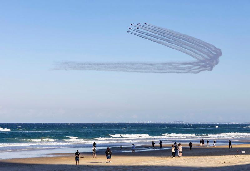 The Australian Defence Force is proud to participate in the Pacific Airshow Gold Coast 2026, from 14 to 16 August. Air Force’s F-35A Lightning II, C-130J Hercules, Roulettes and Army’s Red Berets conducted aerial displays at the three-day event, along with 100 Squadron heritage warbirds. On the ground, attendees at Surfers Paradise had the opportunity to get up close to the Air Force Balloon, the interactive flight simulator as well as Combat Support Group vehicles and personnel.