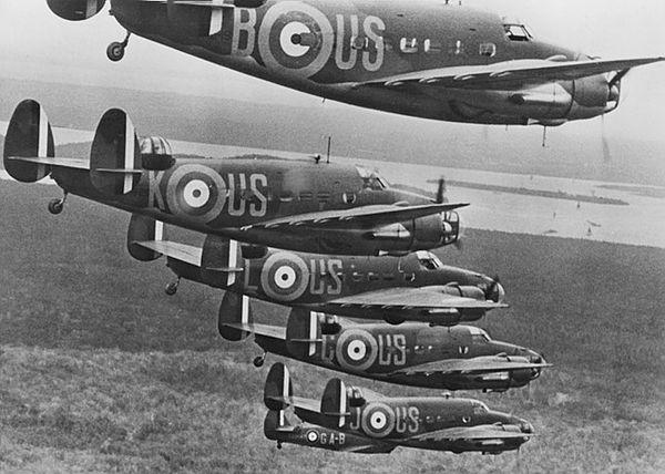 RAAF Hudson Bombers of 1SQN fly in formation over Malaya in 1942