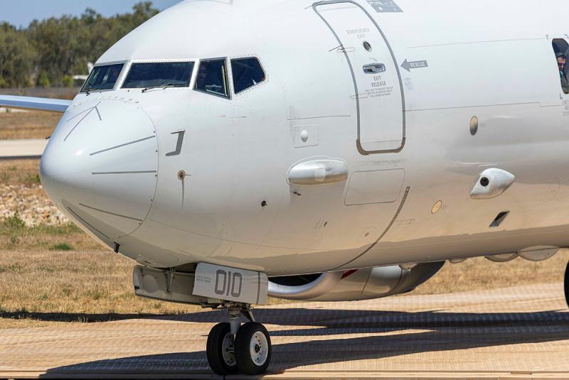 The nose of an aircraft.