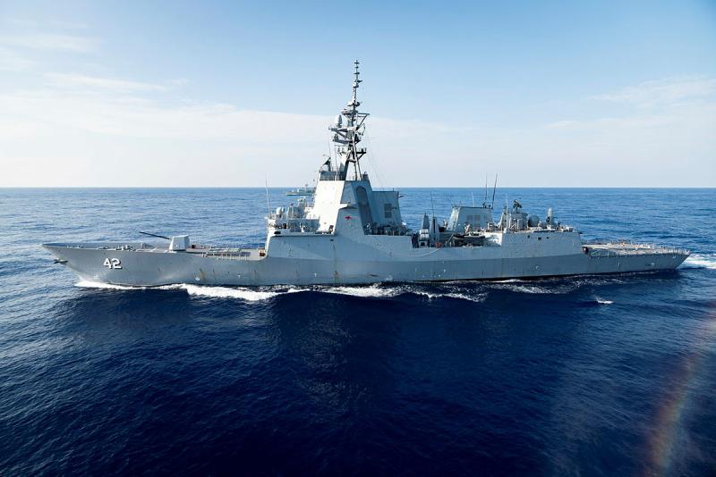A ship at sea.