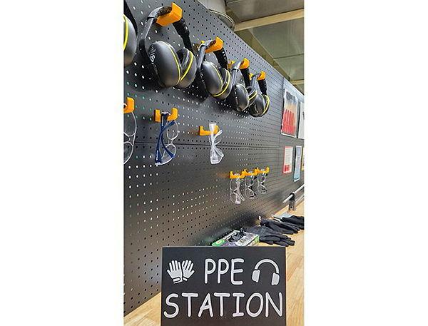 A PPE work station.