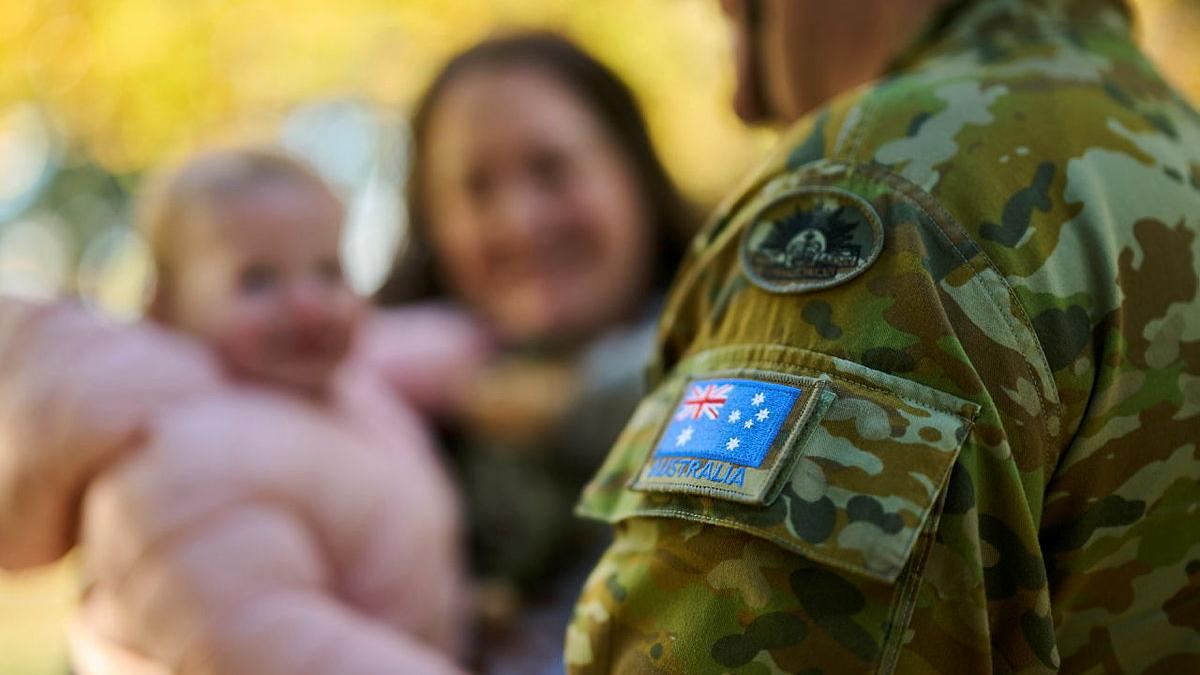 An Australian Defence Force family enjoying outdoor time in Canberra, ACT.