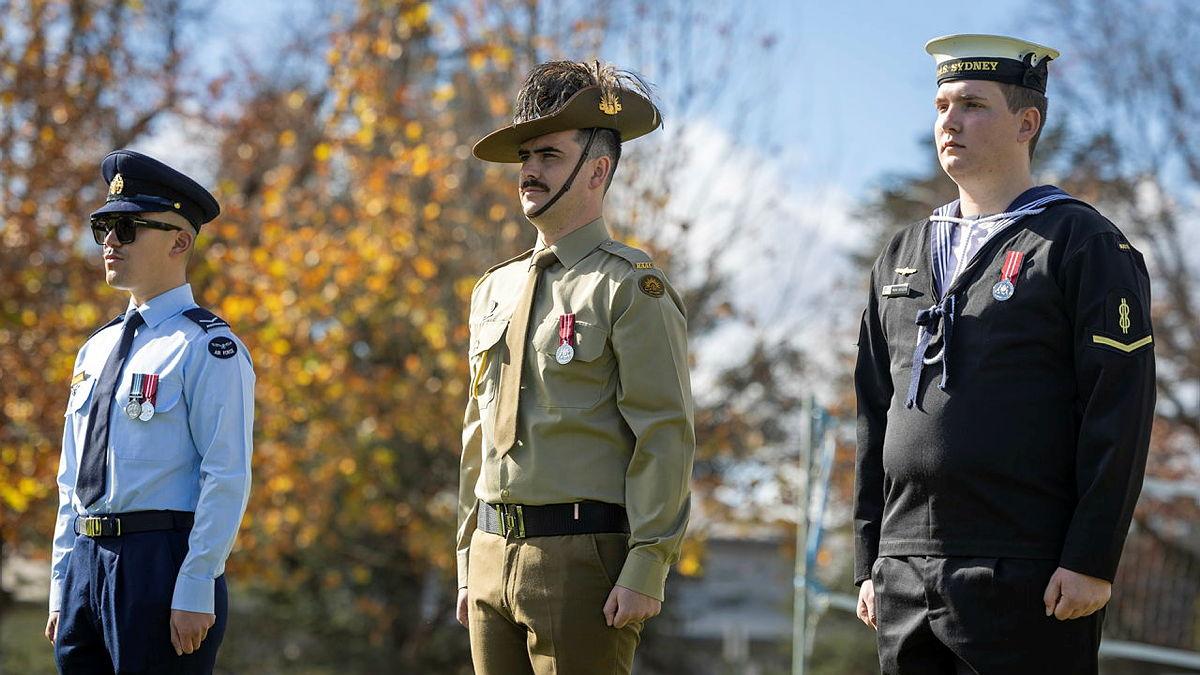 Space Initial Employment Training Course graduates on parade during their graduation parade at Fairburn, Canberra.