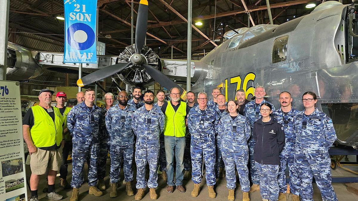 No.21 (City of Melbourne) Squadron Aviators, staff and volunteers from B-24 Liberator Museum Werribee