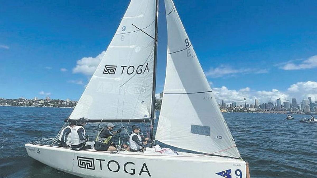 Air Force team participates in the Interservice Keelboat Regatta at Sydney Harbour.