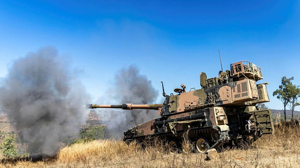 An Army tank fires during a live exercise.